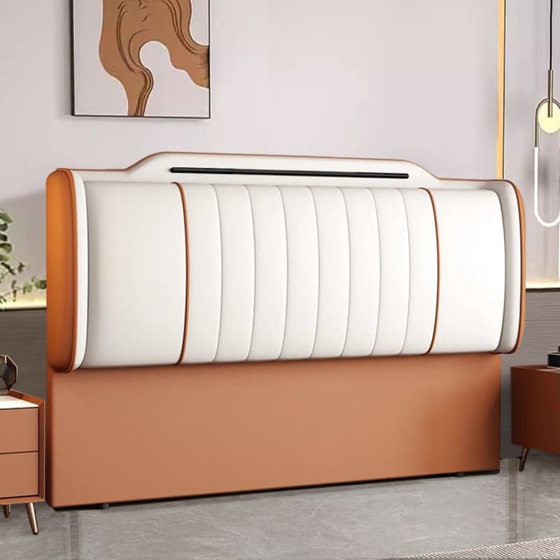 Modish No Distressing Timber Panel Headboard with Rectangle Shape for King Bed, Featuring Sponge Upholstery Fill and Standard Height thumbnail 8