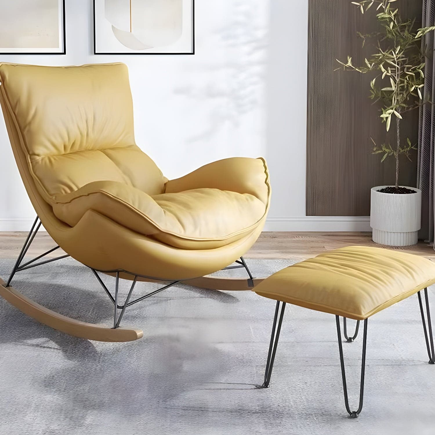 Modern Style Rocking Chair Indoor Sofa Rocking Chair for Living Room thumbnail 11