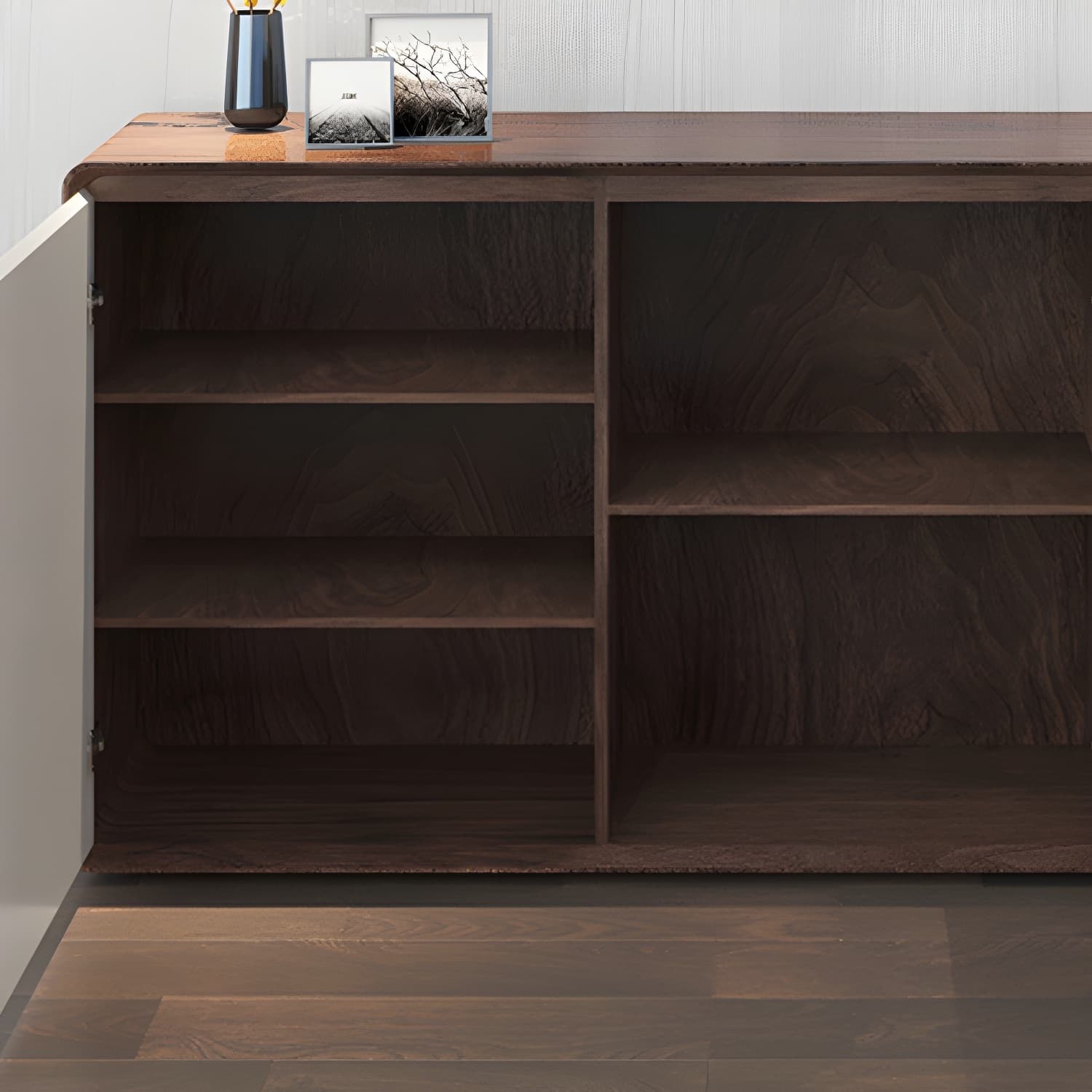 Modern Wood Buffet Sideboard Cabinet with 2 Doors and 3 Drawers thumbnail 15