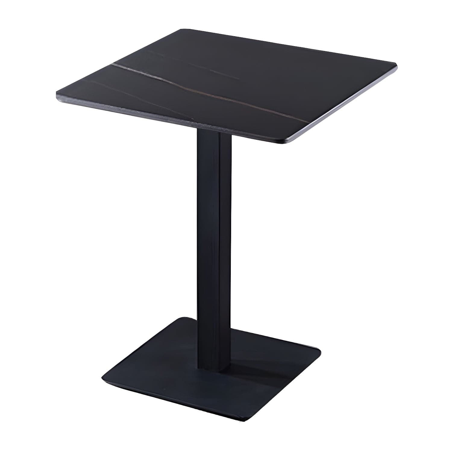 Industrial Square Dinner Table Sintered Stone Table with Metal Base for Home thumbnail 1