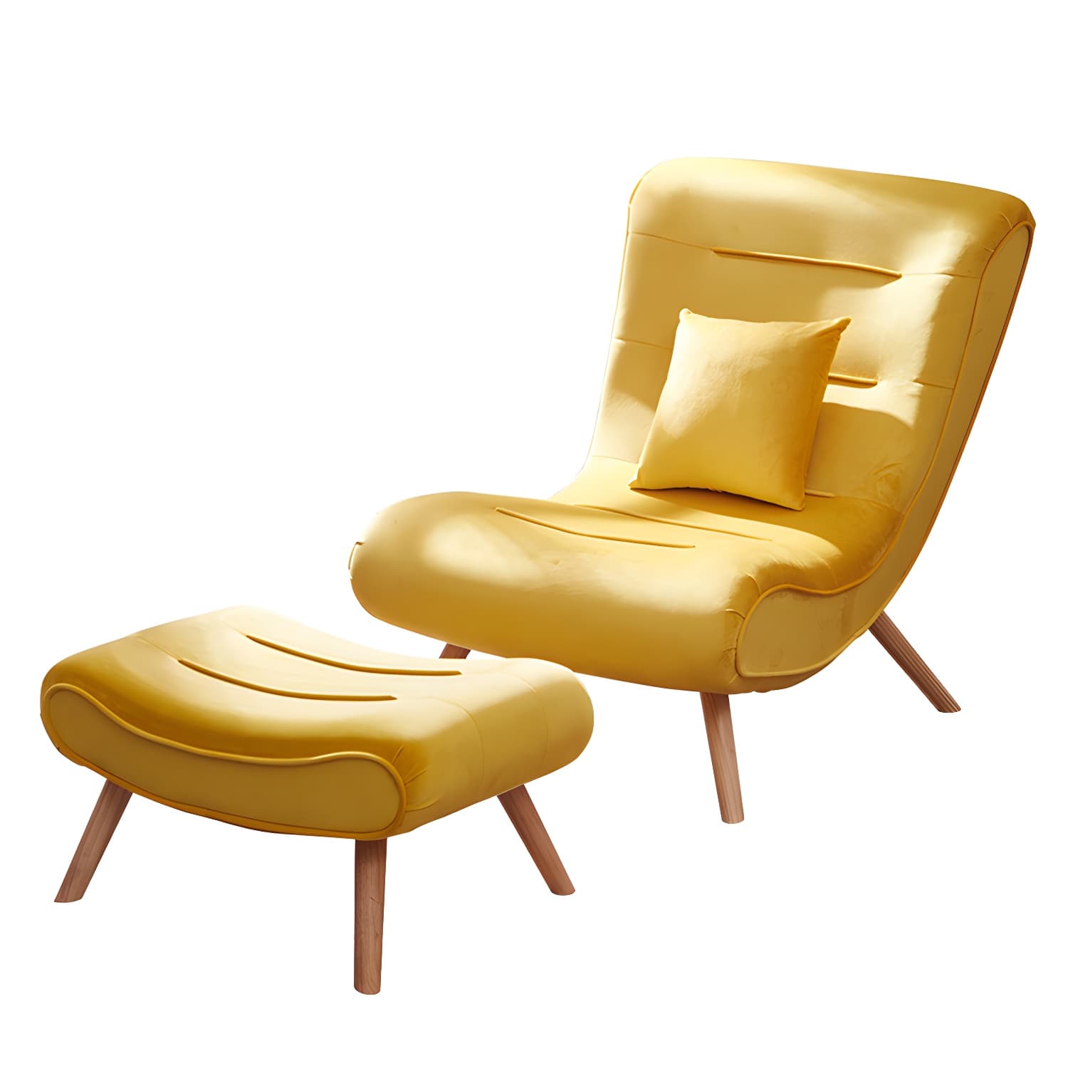 Modern Cushions Rocker Chair Solid Wood Frame Spindle Rocker Chair with Ottoman thumbnail 15