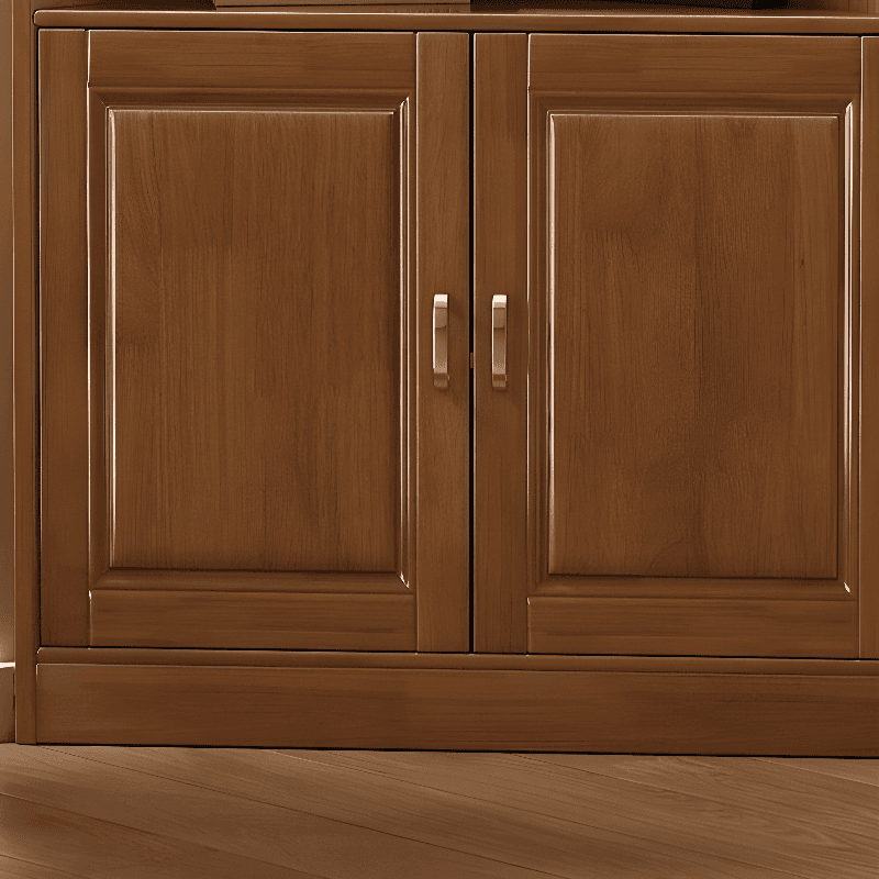 Independent Corner Utility Storage Cabinet in Cocoa/Gray/White with Grip Bars, 2 Exterior Shelves and 2 Cabinets/1 Cabinet in a Trendy Style, Glass-panel Door Included/Not Included thumbnail 9