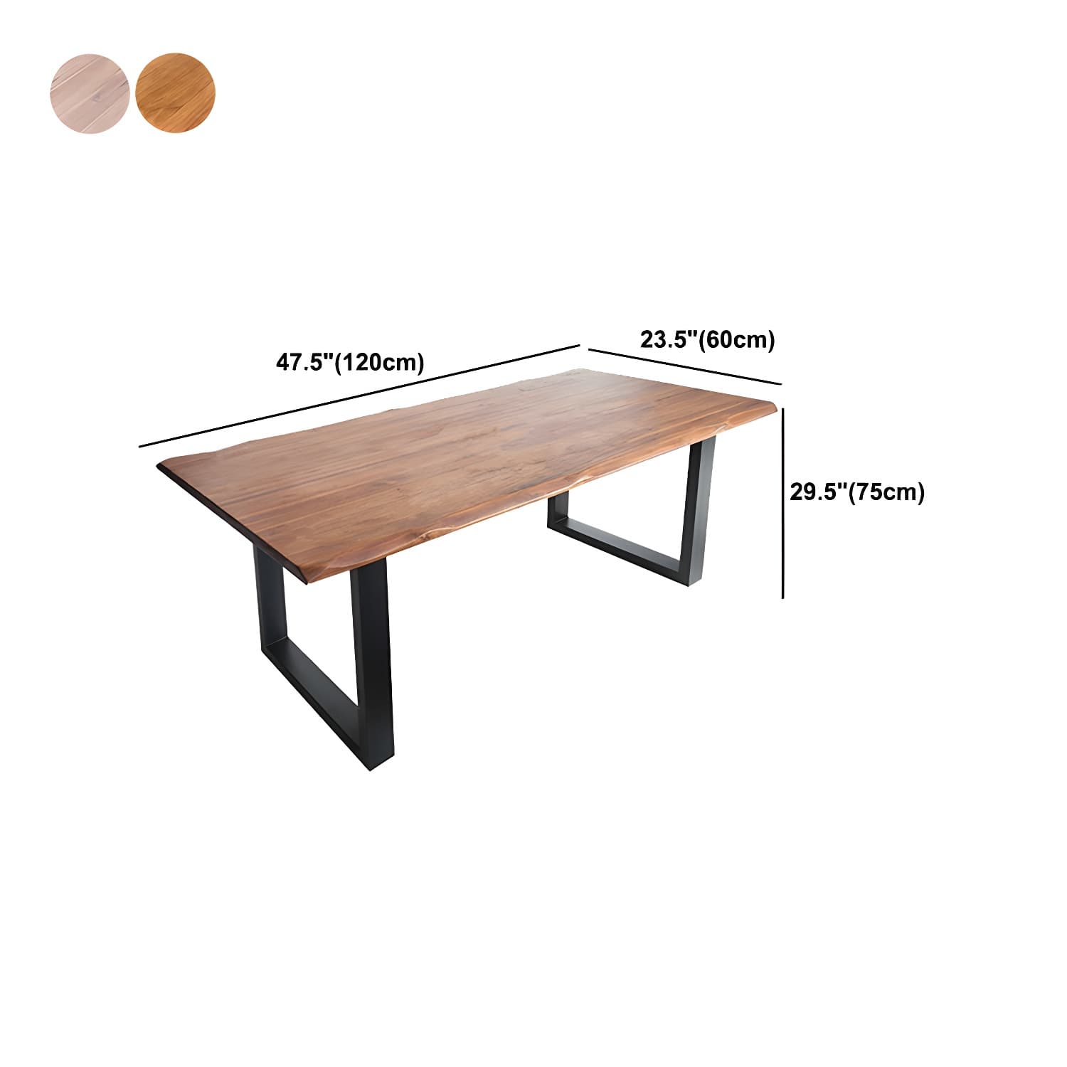 Rectangle Double Pedestal Industrial Dining Table Fixed Table of Solid Wood thumbnail 11