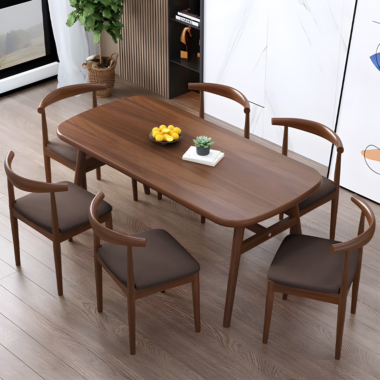 Modern Kitchen Wood Furniture of Standard Height Formal Dining Room Table Set thumbnail 4