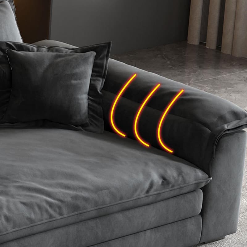 Modern Flared Arm Sofa with Water Resistant and Bolster Pillows thumbnail 10