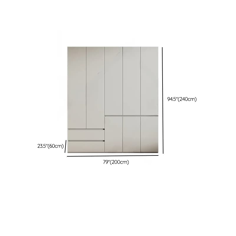 Cream Trendy Reclaimed Wood Wardrobe Armoire with Soft Close Drawer, Soft Close Door, Interior Shelves, and Clothing Rod thumbnail 61
