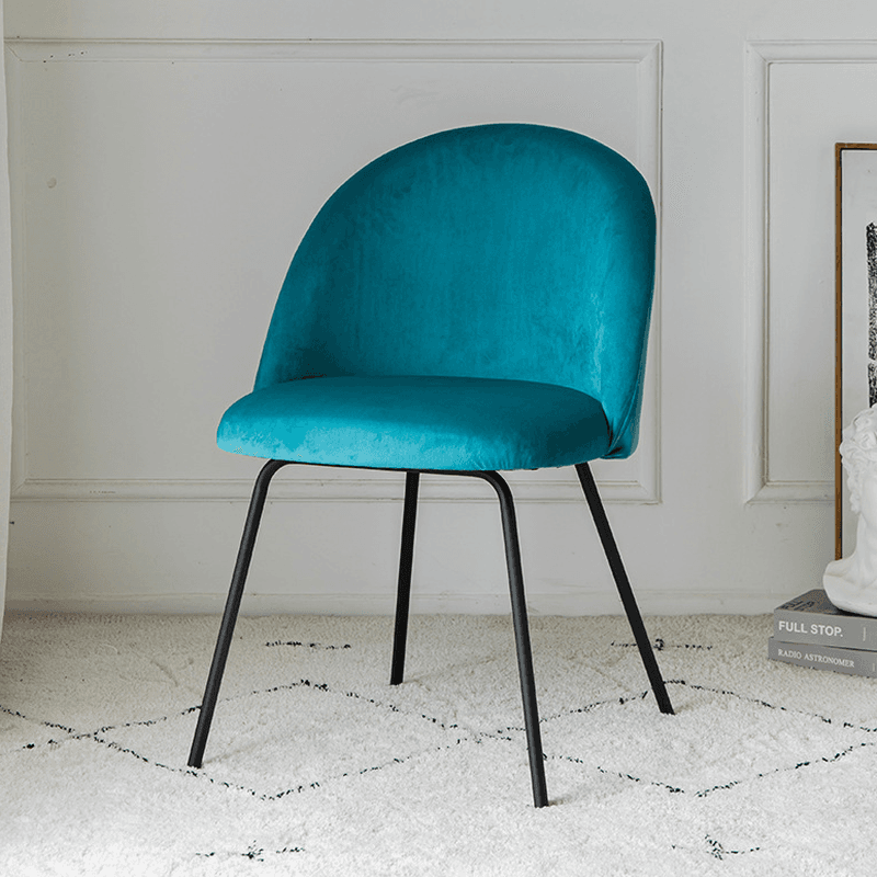 Unwavering Textile Upholstered Side Chair with Solid Back and Foot Pads for Dining Room in a Lavish Style thumbnail 7