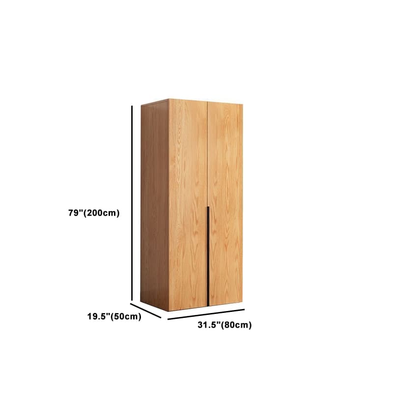 Natural Wood Freestanding Wardrobe Closet with Natural Doors thumbnail 16