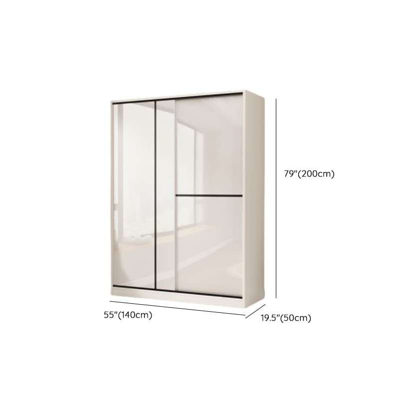 Chalk Modern Timber Self-supporting Wardrobe with Soft Close Door and Clothing Rod, Slipping Mechanism thumbnail 13