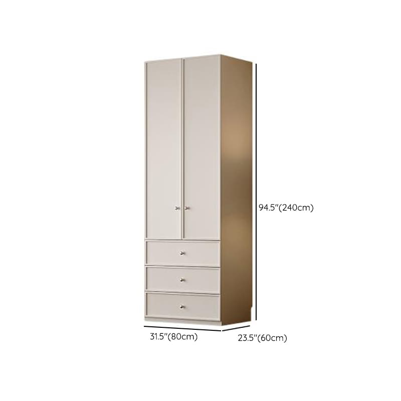 Chalk Modern Wooden Standalone Almirah with 3-Drawer, Interior Shelves, and Hanging Rod thumbnail 18