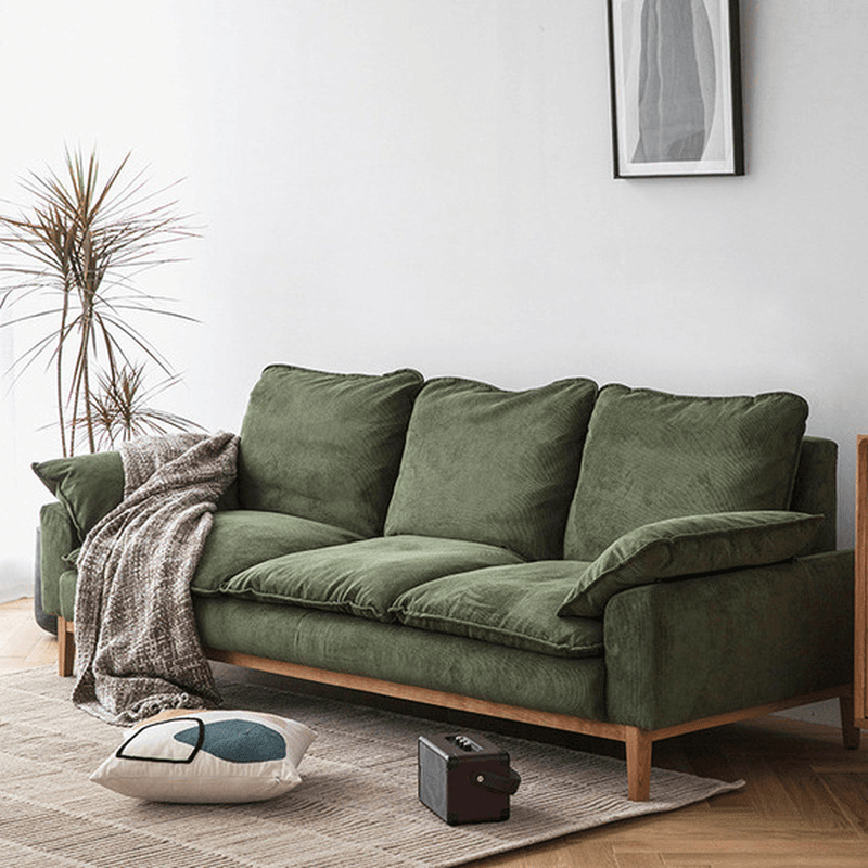 Contemporary Seats 2/1 Person Straight/L-Shaped Horizontal Left Sofa Couch /Chaise with Natural Wood Frame thumbnail 5