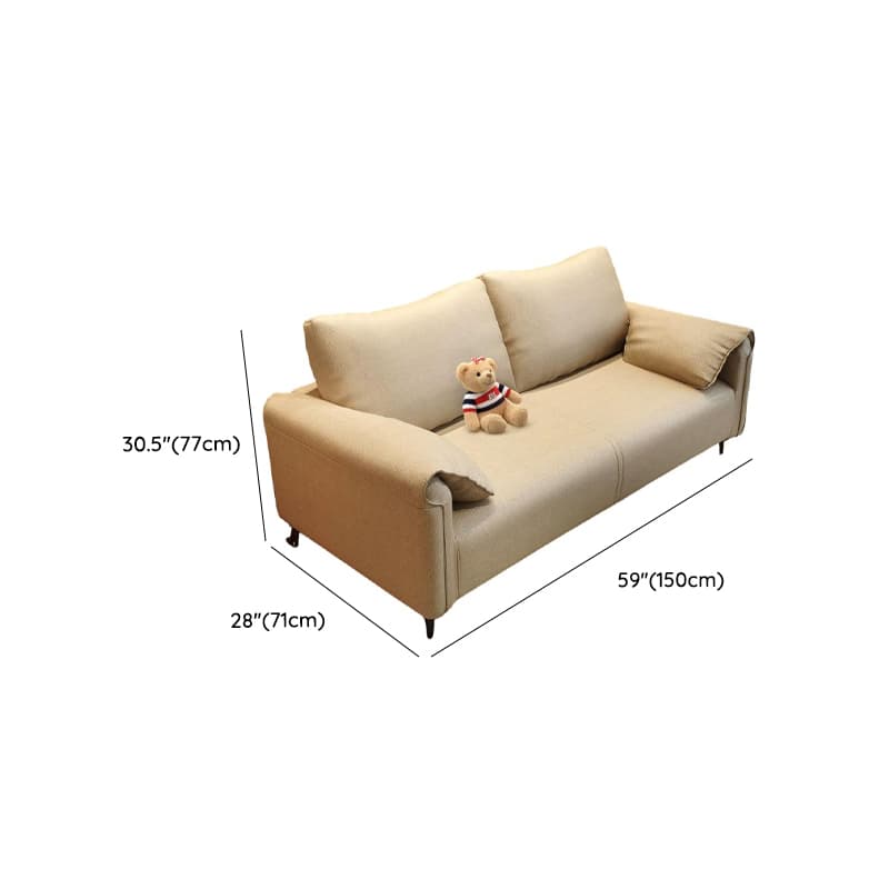 Modern Solid Color Tear Resistant Standard Sofa/Loveseat in Black/Ivory for 3-seater/Seats 2 thumbnail 13