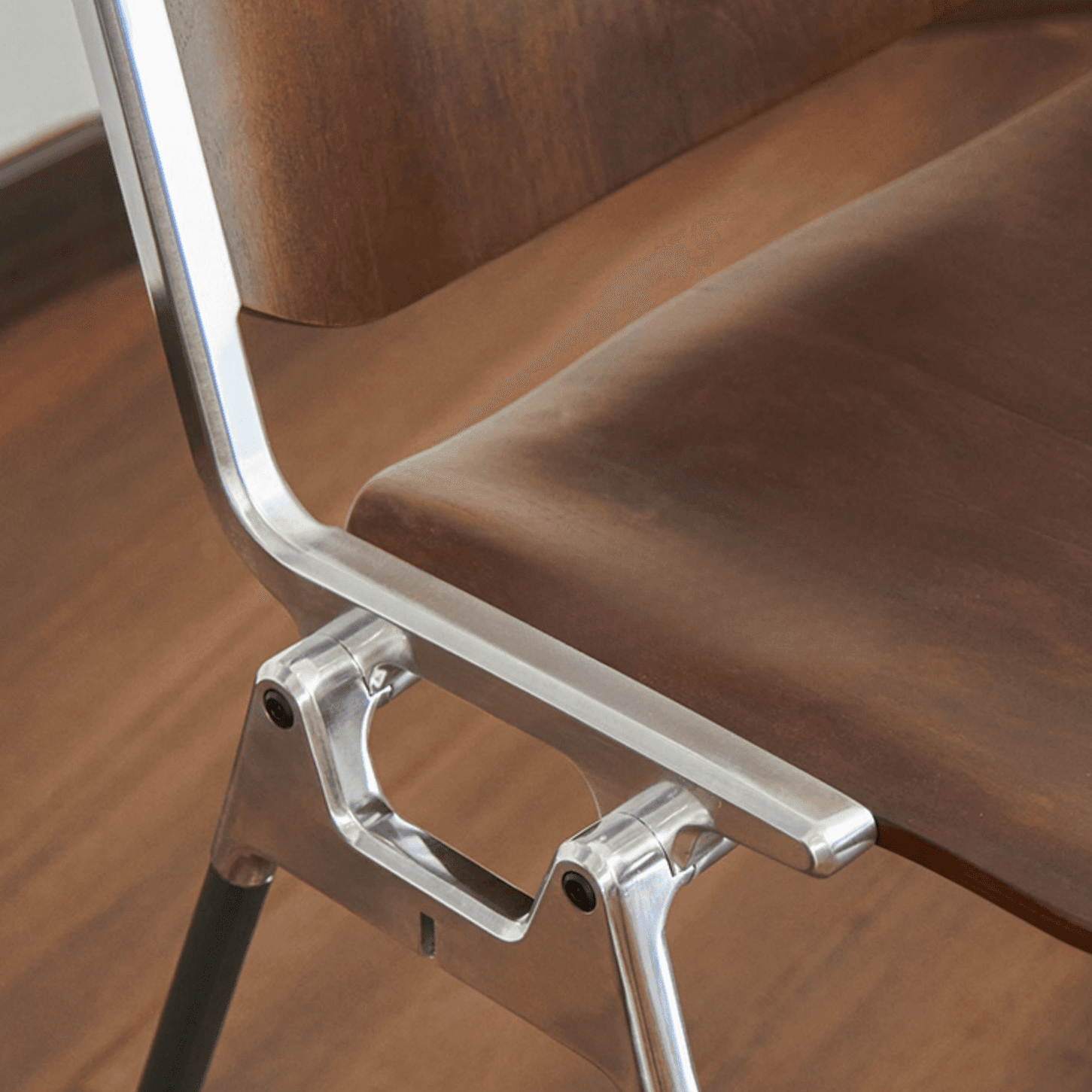 Old School Ventilated Back Armless Chair with Ink/Metallic Metal Legs, Nestable thumbnail 23