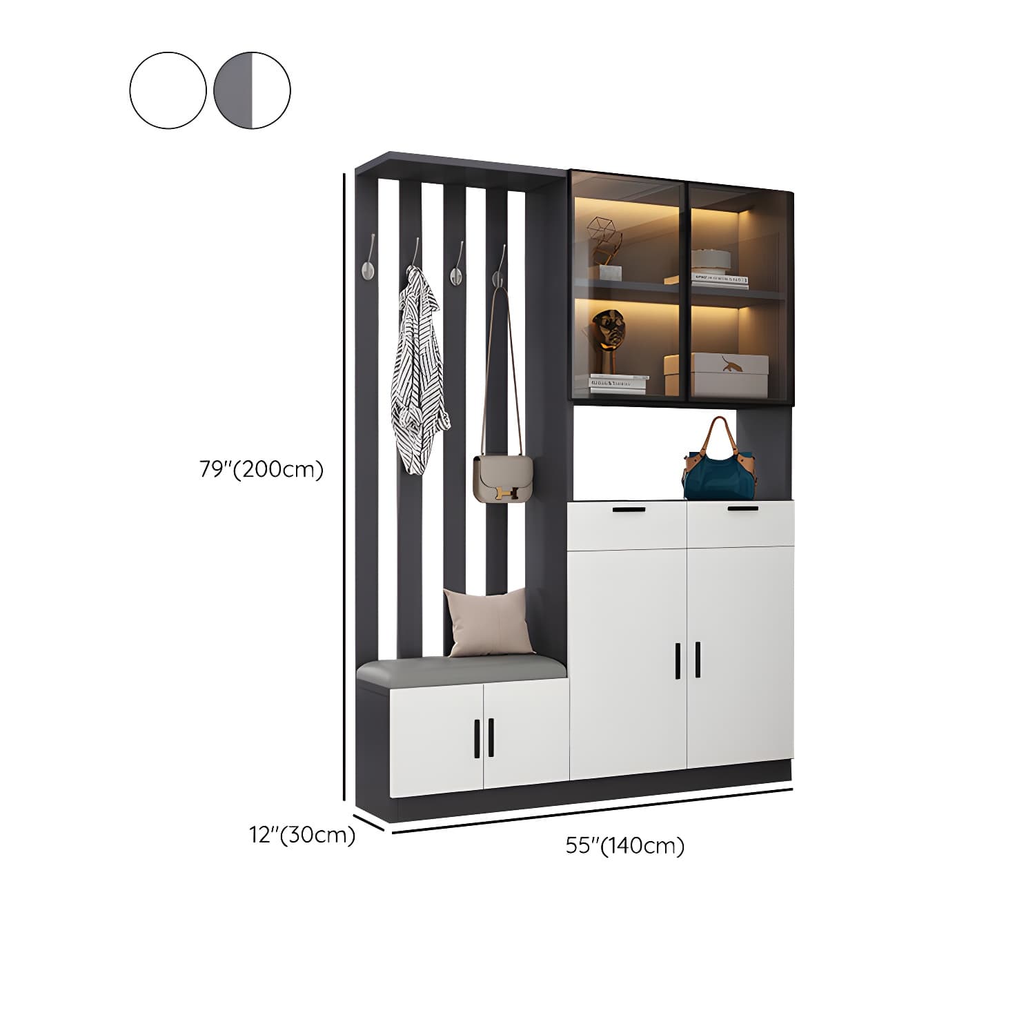 Contemporary Style Wooden 3-door Accent Cabinet with Drawer and Shelf thumbnail 19