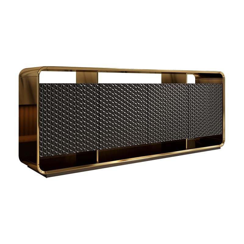 Self-supporting Metal Framed Wood Sideboard with Extreior 3 Shelves and a Counterboard in a Lavish Style thumbnail 6
