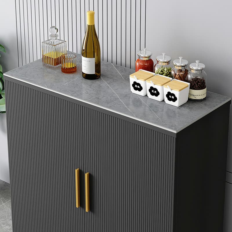 Wood Sideboard/Credenza 35 Inches Wide Glam Style, No Drawers, 2-Door Cabinet thumbnail 10