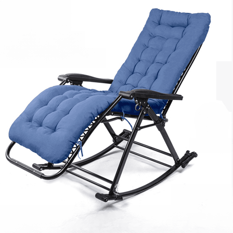 Simplistic Stain Resistant Metal Cushioned Rocking Accent Chair with Round Arm thumbnail 2