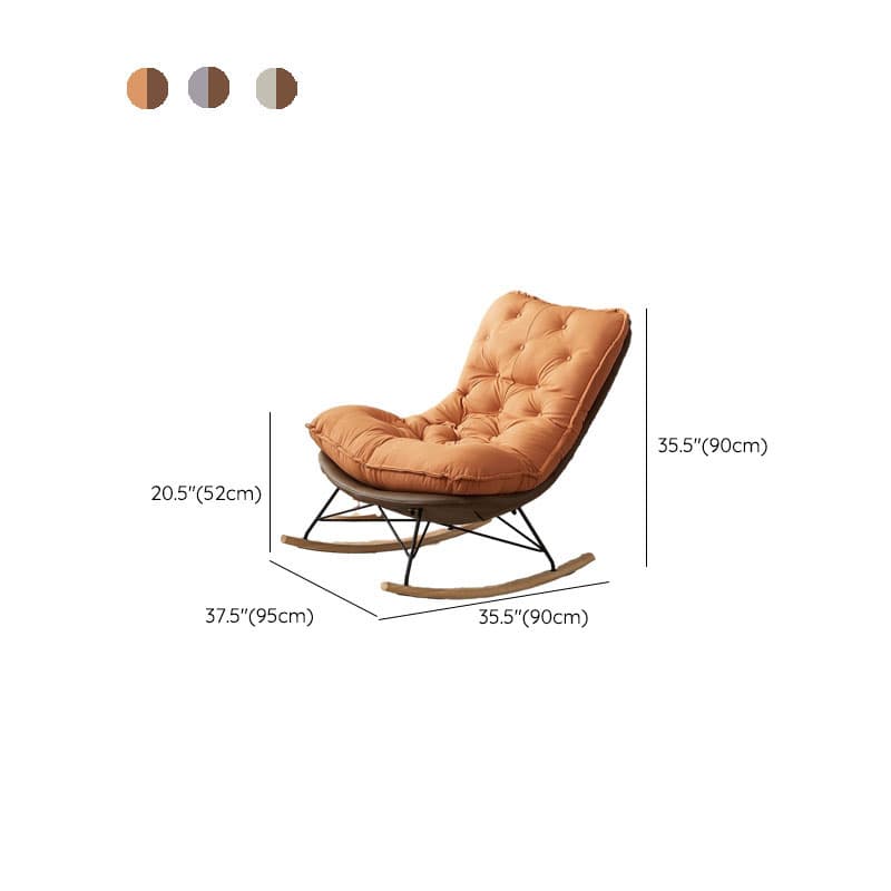 Modish Sand Ash Upholstered Rocking Accent Chair with Spindle Back and Stain Resistant thumbnail 24