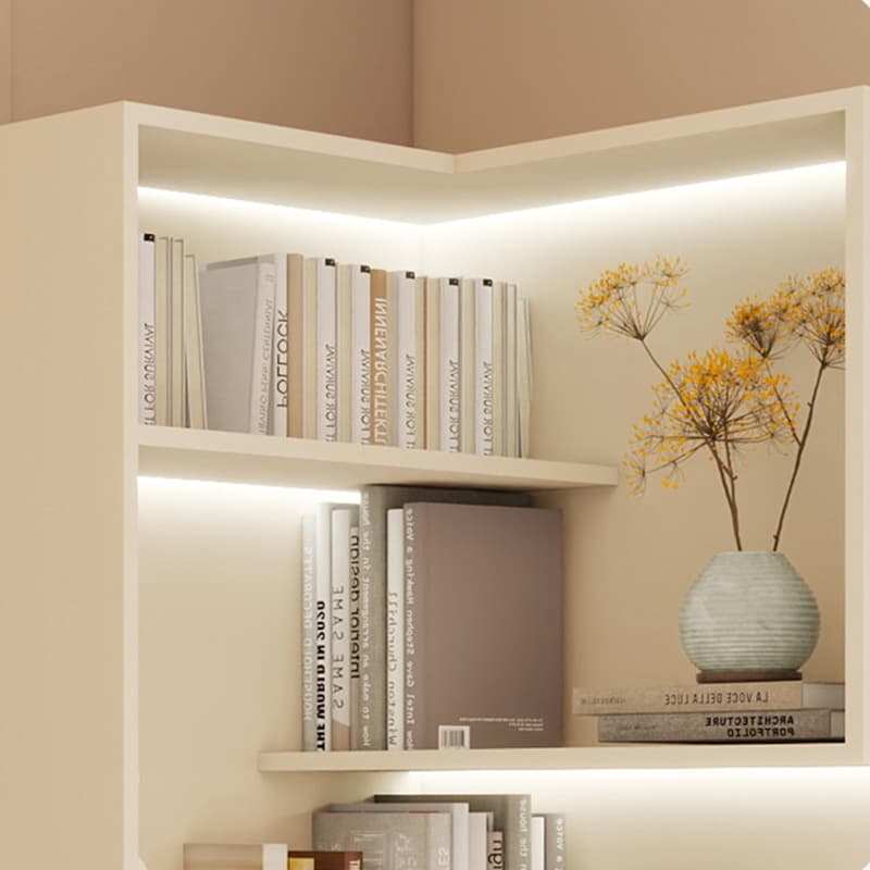 Modern Simple Style Nook Decorative Cabinet with 7 Exterior Shelves, Composite Wood Countertop in Chalk thumbnail 4