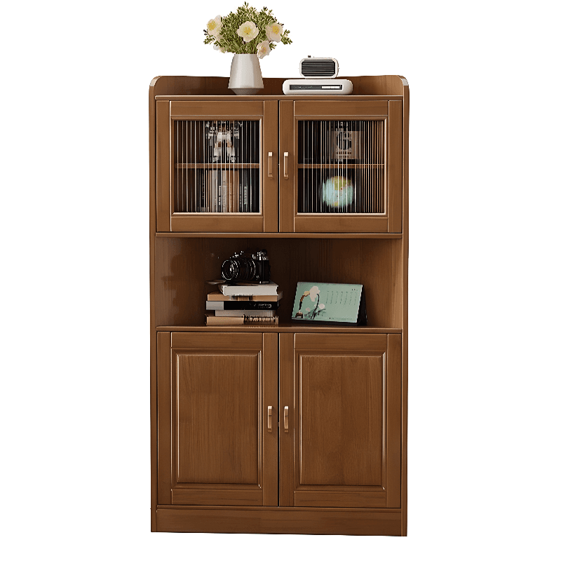 Independent Corner Utility Storage Cabinet in Cocoa/Gray/White with Grip Bars, 2 Exterior Shelves and 2 Cabinets/1 Cabinet in a Trendy Style, Glass-panel Door Included/Not Included thumbnail 10