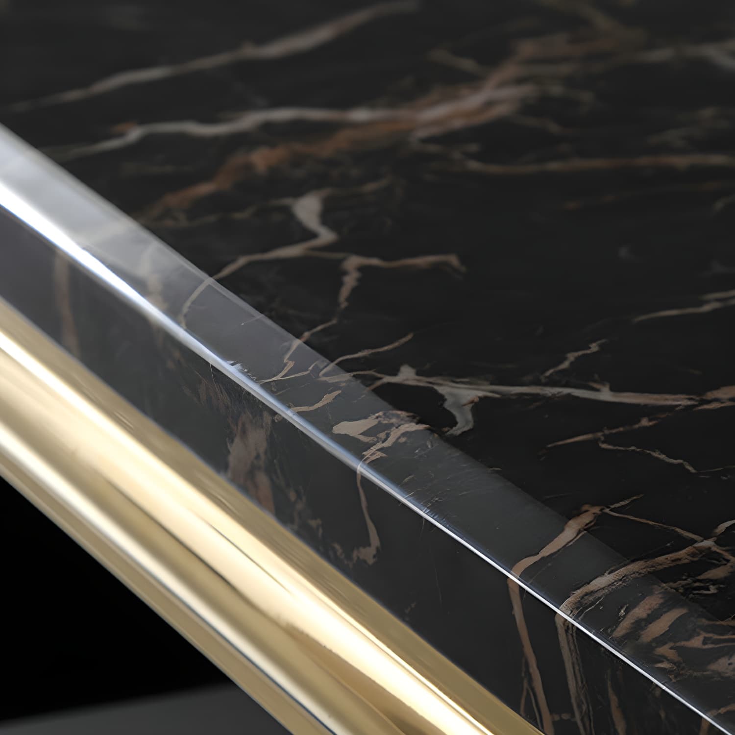 Marble Coffee or End Table with Storage Drawers Rectangle Block thumbnail 6
