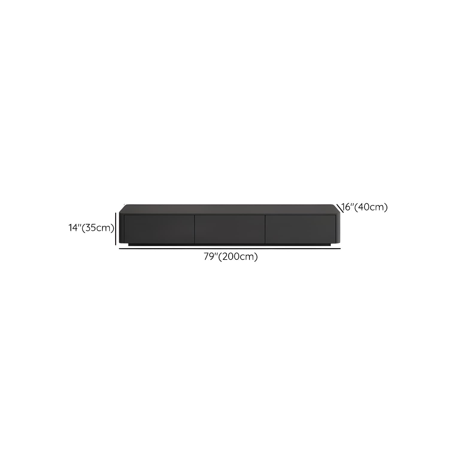 Modern Black TV Console Engineered Wood Cable Management Media Console thumbnail 10