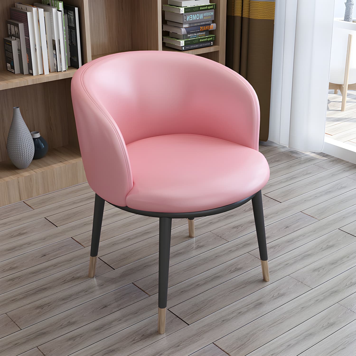 Faux Leather Contemporary Dining Chair with 4 Legs Matte Finish Solid Back Chair thumbnail 27