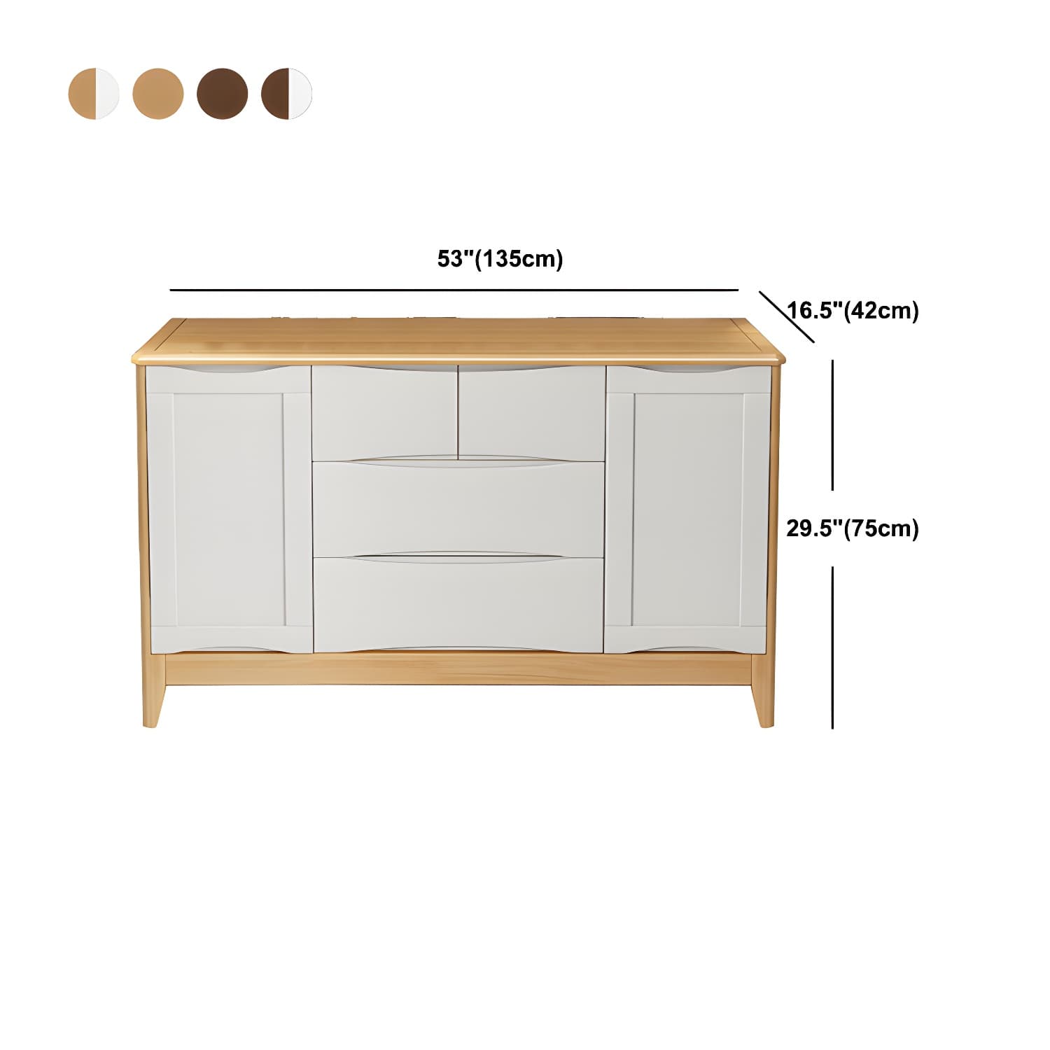 29.5"Tall 4 - Drawer Accent Cabinet, Wooden Rectangle Cabinet thumbnail 17