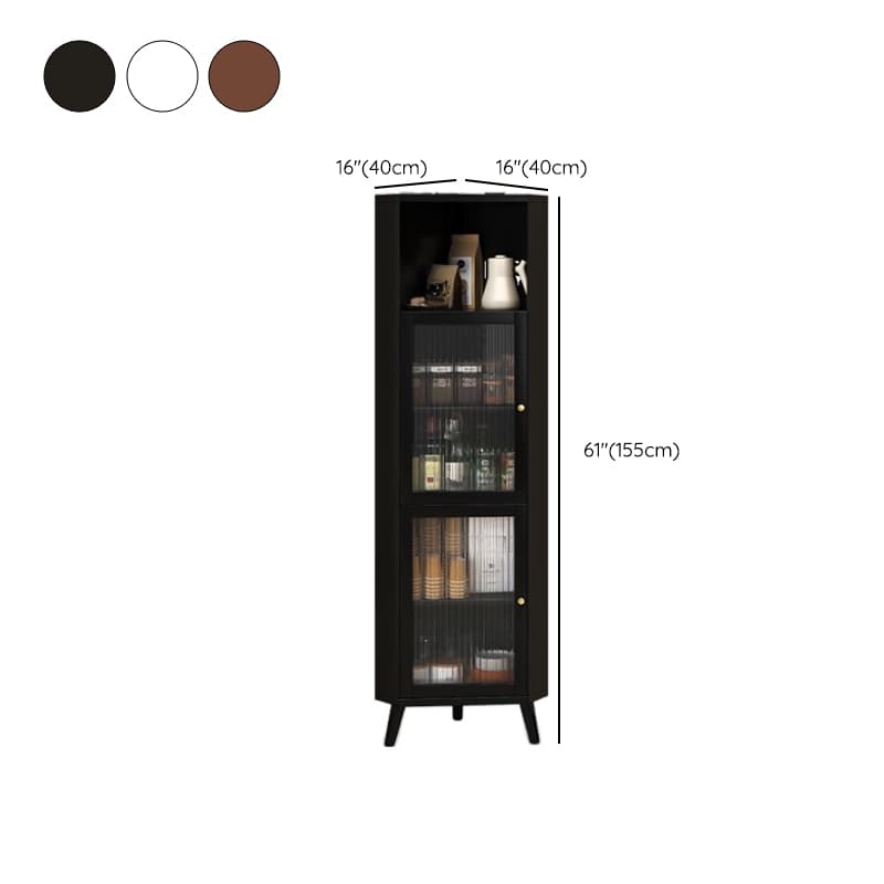 Standalone Corner Beech Midnight Black/Auburn Utility Storage Cabinet with Flexible Shelf, Glazed Door & 2 Cabinets/1 Cabinet thumbnail 14