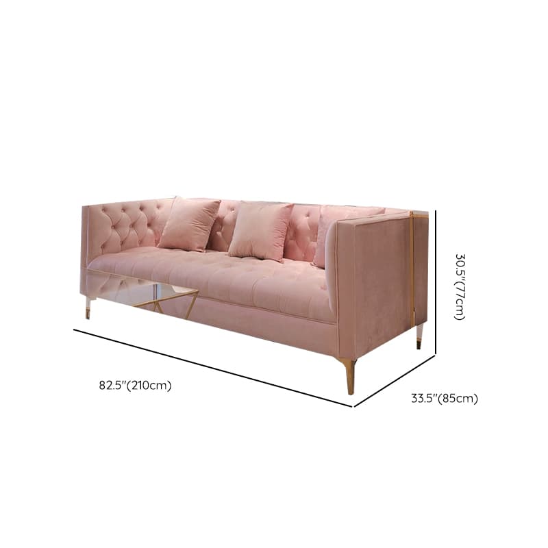 Button-tufted Straight/L-Shape Horizontal/Left Hand Facing Sofa Chaise/Sofa Couch in Rose with Tufted Back thumbnail 9