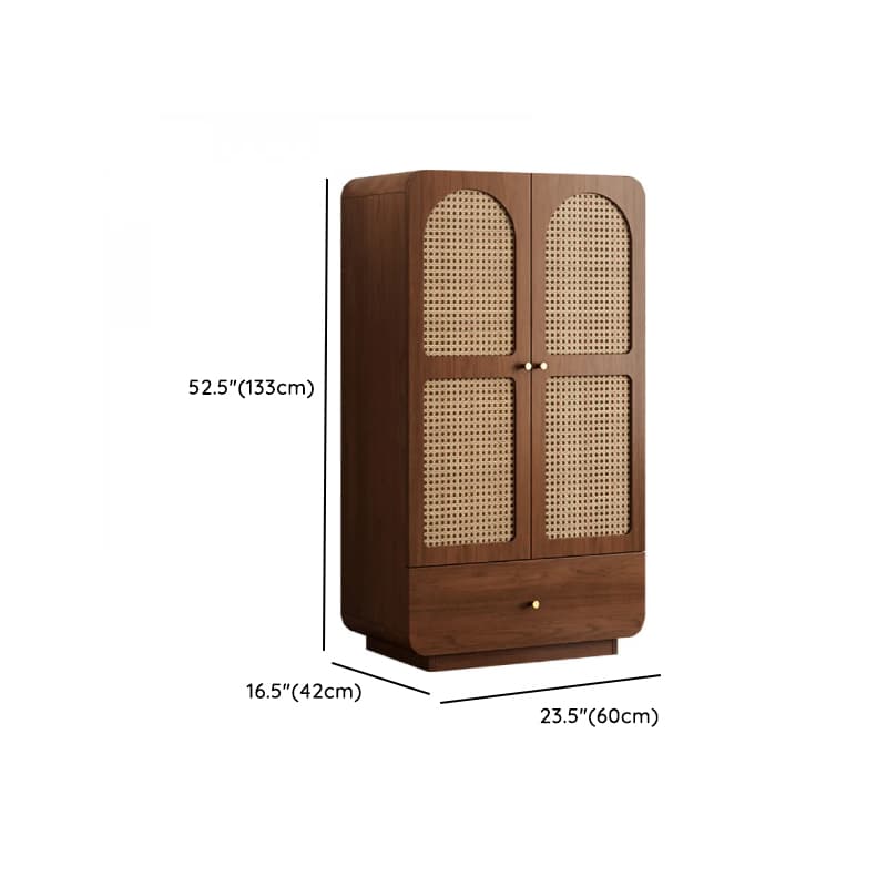 Simple Rectangular Accent Cabinet with Storage, Engineered Wood Countertop, Pull Knobs, Auburn Top, and Soft Close Drawer thumbnail 25