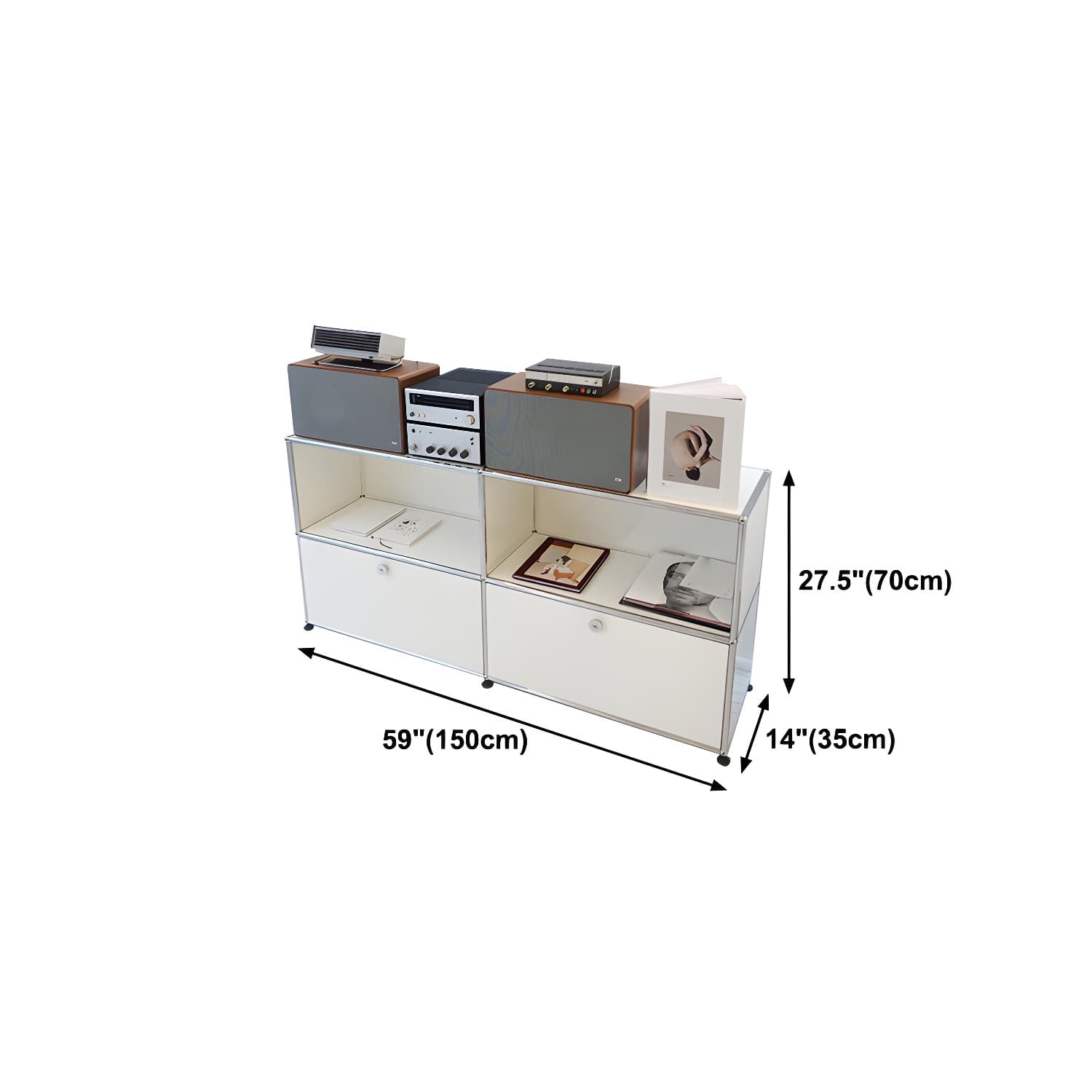 Stainless Steel Sideboard Modern Style Dining Sideboard with Locking Cabinet thumbnail 25
