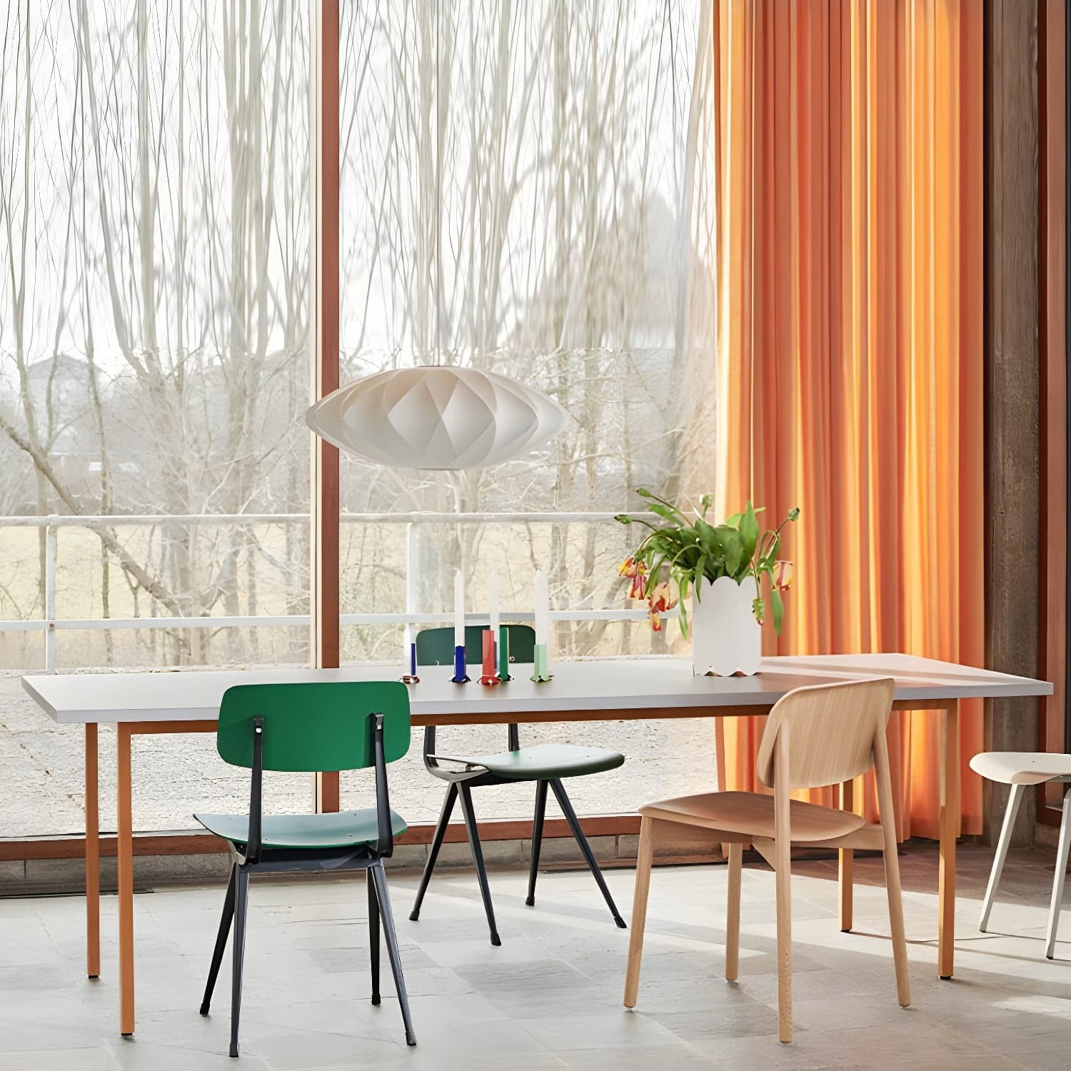 Scandinavian Wooden Rectangular Dining Table with Standard Height Legs thumbnail 3