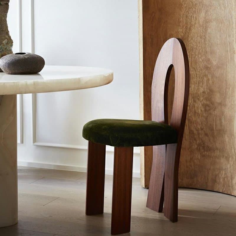 Modern Upholstered Armless Kitchen & Dining Chair, Open Back, Wood Ash, 1 Piece thumbnail 13