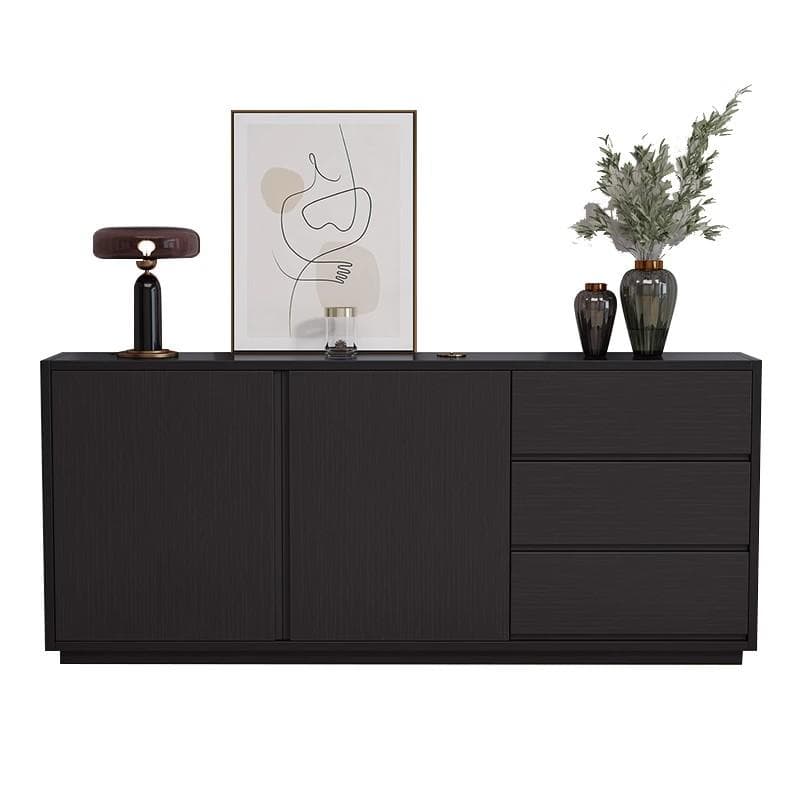 Sideboard with 3 Drawers, Cabinet, Standard Narrow Sizes, Four Internal Shelves, Wood Countertop, and 2 Doors thumbnail 7