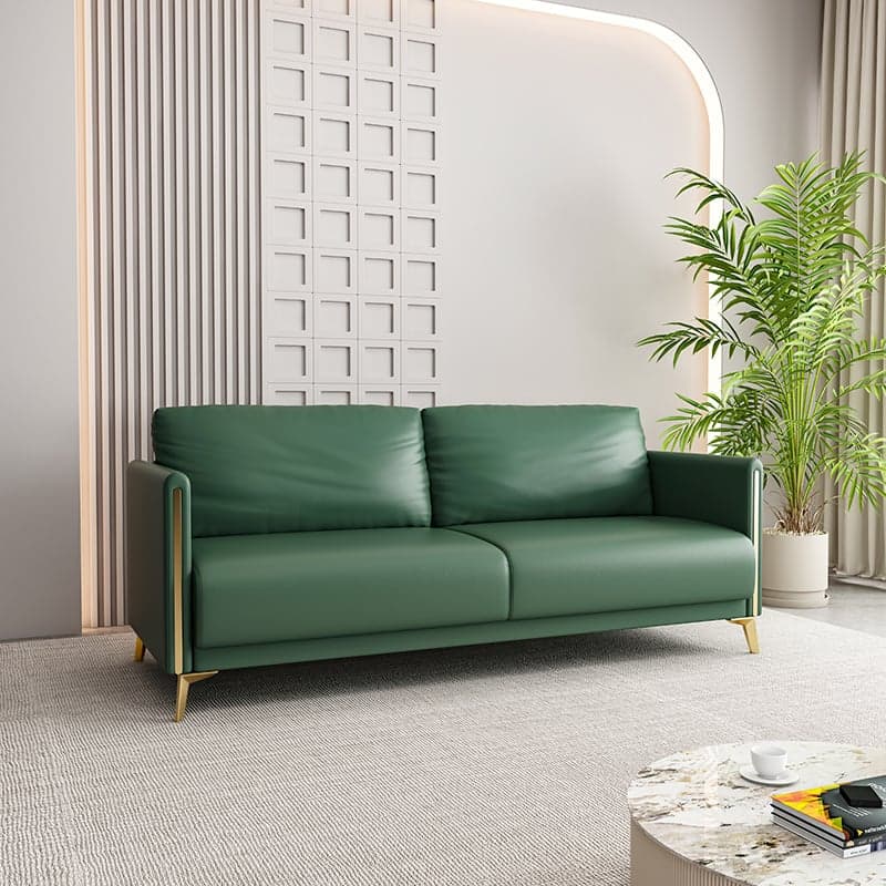 Modish Solid Color Scratch-durable Floor Sofa in Pleather with Gray/Chalk/Tangerine Color for 3/for 2 thumbnail 4
