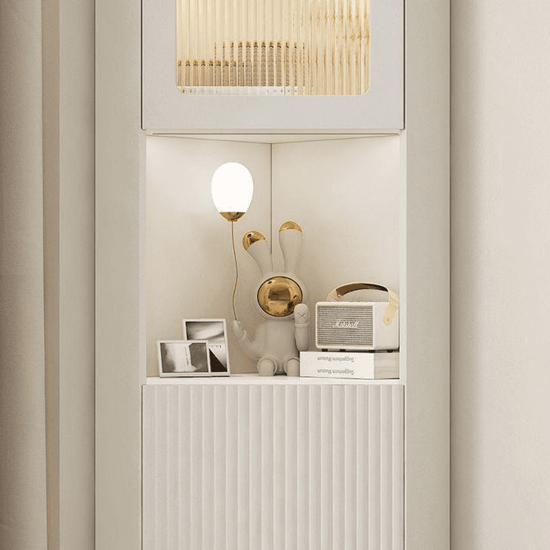 Grey/Beige Engineered Wood Utility Cabinet with Illuminating in a Modern Style thumbnail 12
