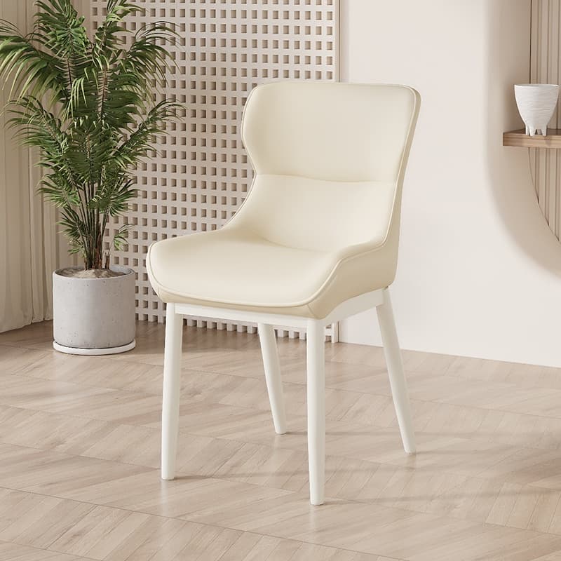 Contemporary Dinette Armless Chair with Solid Back Panel, Upholstered in Steel and Foot Pads thumbnail 6
