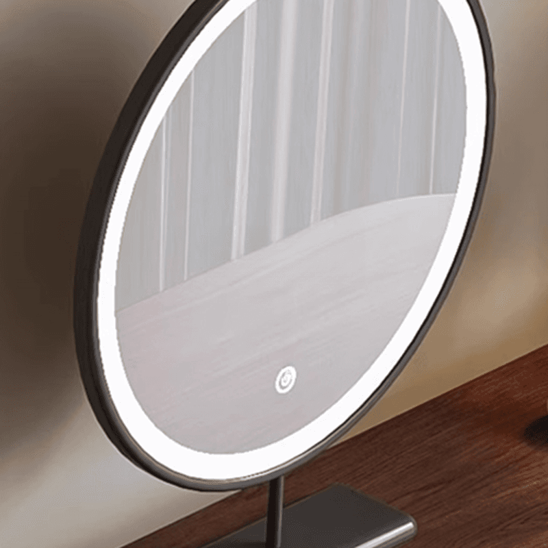 Modish Large Vanity Set/Makeup Vanity with Laminate Table Top, White Finish, 3 Drawers, Mirror Lights, and Scalable Design thumbnail 12