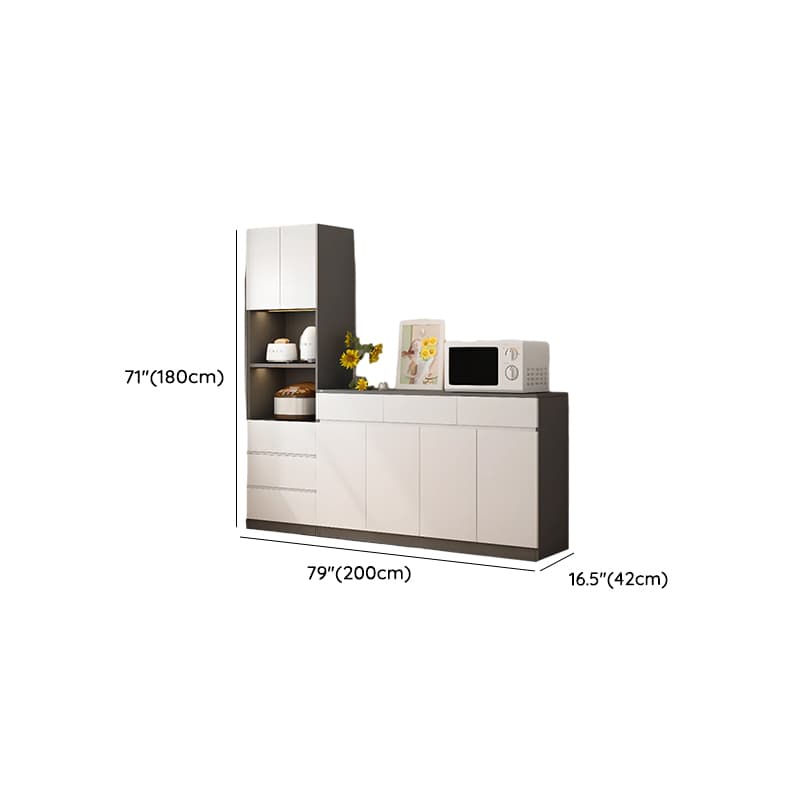 Simple Sideboard with Multiple Drawers, Closet Cabinet, Standard and Narrow Sizes, 1 or 2 Shelves, Wood Countertop, 2 to 5 Doors thumbnail 28