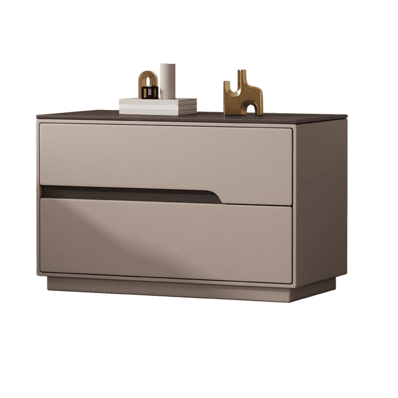 Minimalist Bedside Cabinet Nightstand with 2 Drawers and Stone Countertop thumbnail 8
