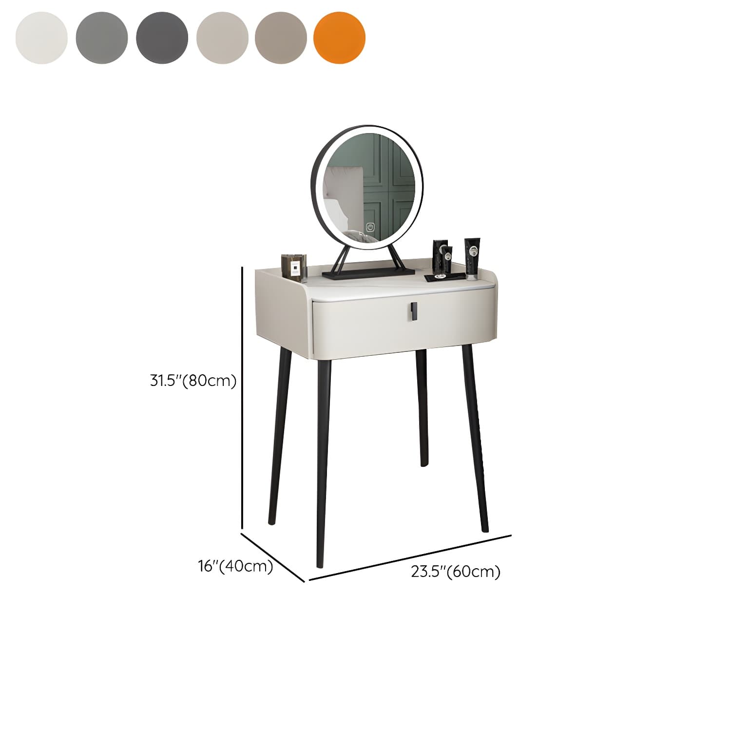 15" Wide Contemporary Make-up Vanity Mirror Dressing Table with Drawer thumbnail 20