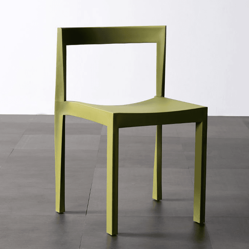 Simplistic Side Chair with Cerulean/Olive Green/Crimson Polymer Legs and Stackable Uncovered Back thumbnail 4