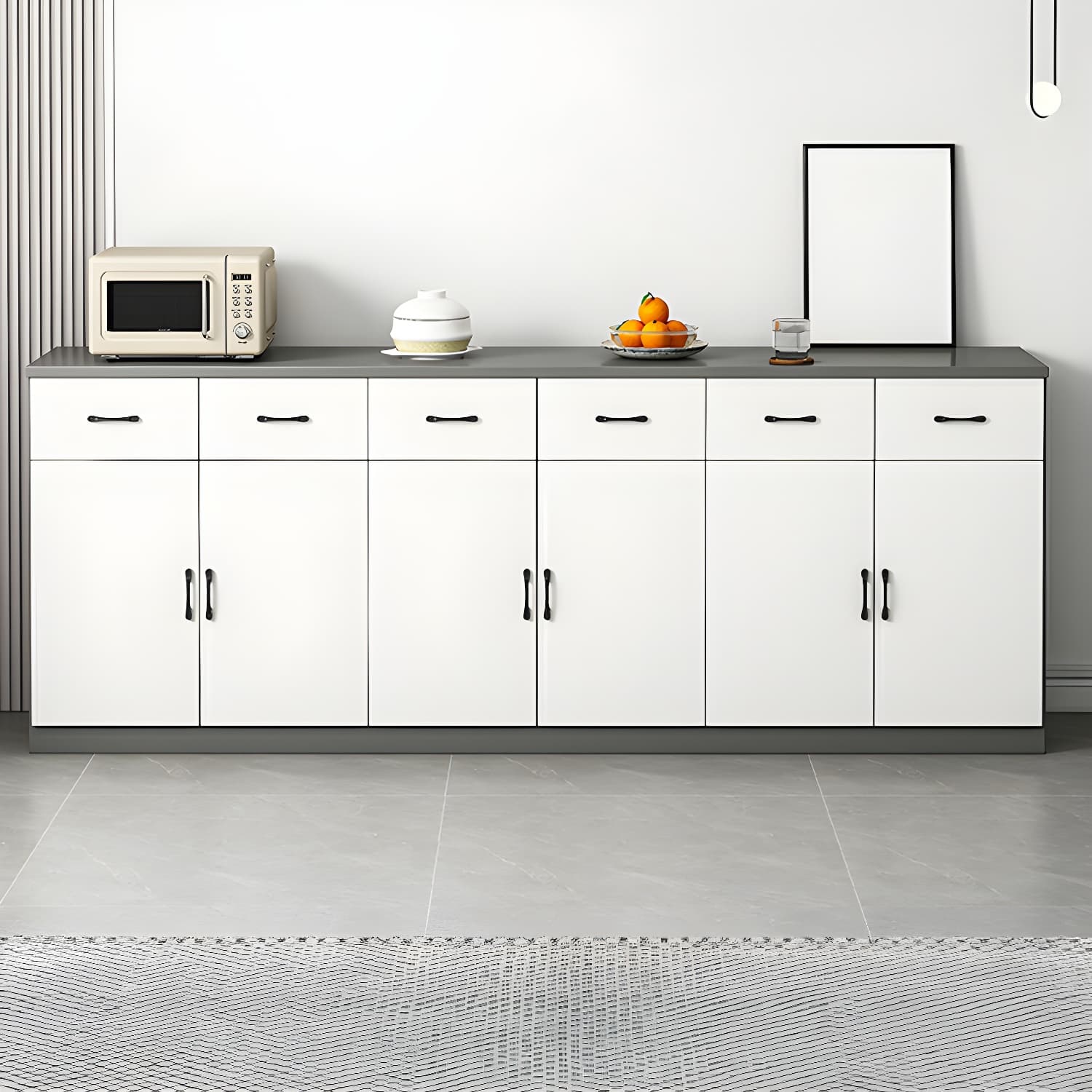 Modern Wood Sideboard Credenza with Drawers and Cabinets - Functional Storage Solution thumbnail 5