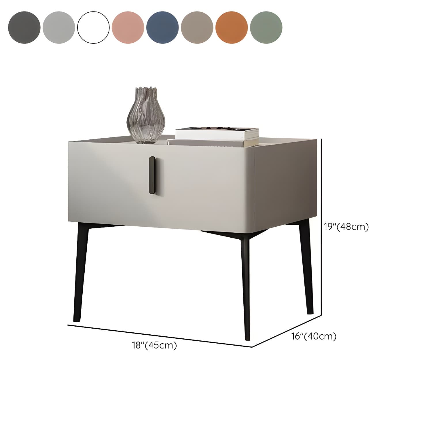Contemporary 1 Drawer Accent Table Nightstand Antique Finish Bed Nightstand thumbnail 19