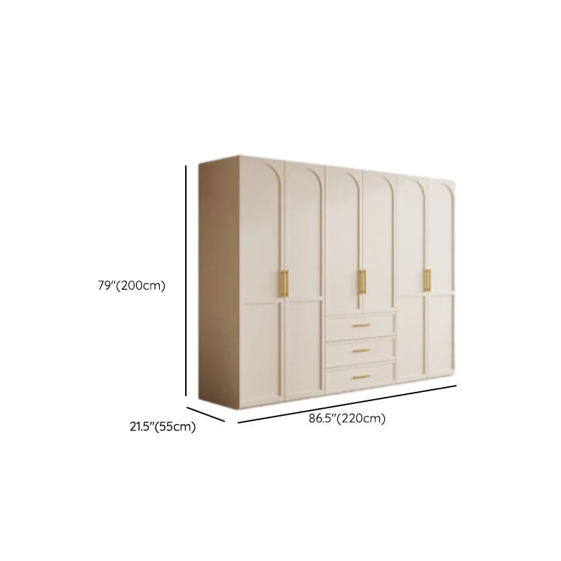 Simplistic White Detached Almirah with 3 Drawers, Interior Shelves, and Hinged Door thumbnail 18